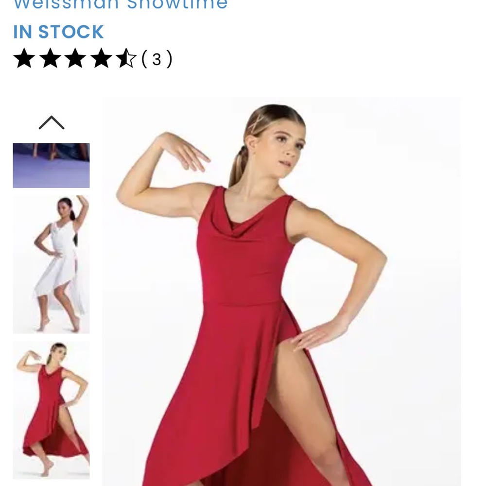 Weissman Scarlet High-Low Dance Dress